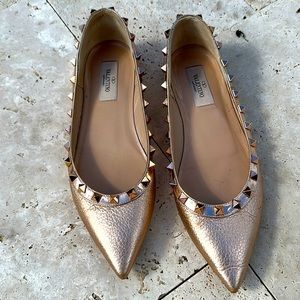 Valentino fold rhinestone flats revamped from leather spa in nyc size 37